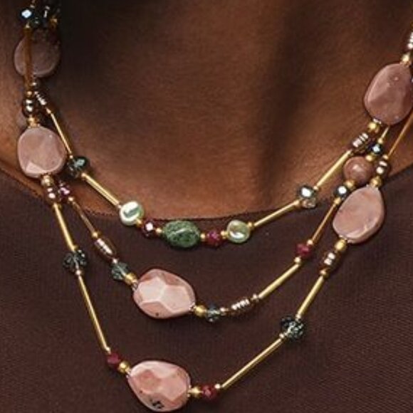 Avon  Aura Layered Necklace and Earring Set Brand NEW - Picture 2 of 2